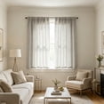 thumbnail image 6 of LEFXSMR 2pcs Sheer Curtains, Light-filtering Linen Short Curtains, Breathable Voile Curtains for Living Room & Bedroom, 30*36" Silver, 6 of 6