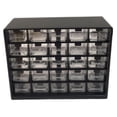 thumbnail image 2 of Caja de herramientas organizadora de componentes ligera con 25 compartimentos para suministros de oficina Negro, 2 of 7