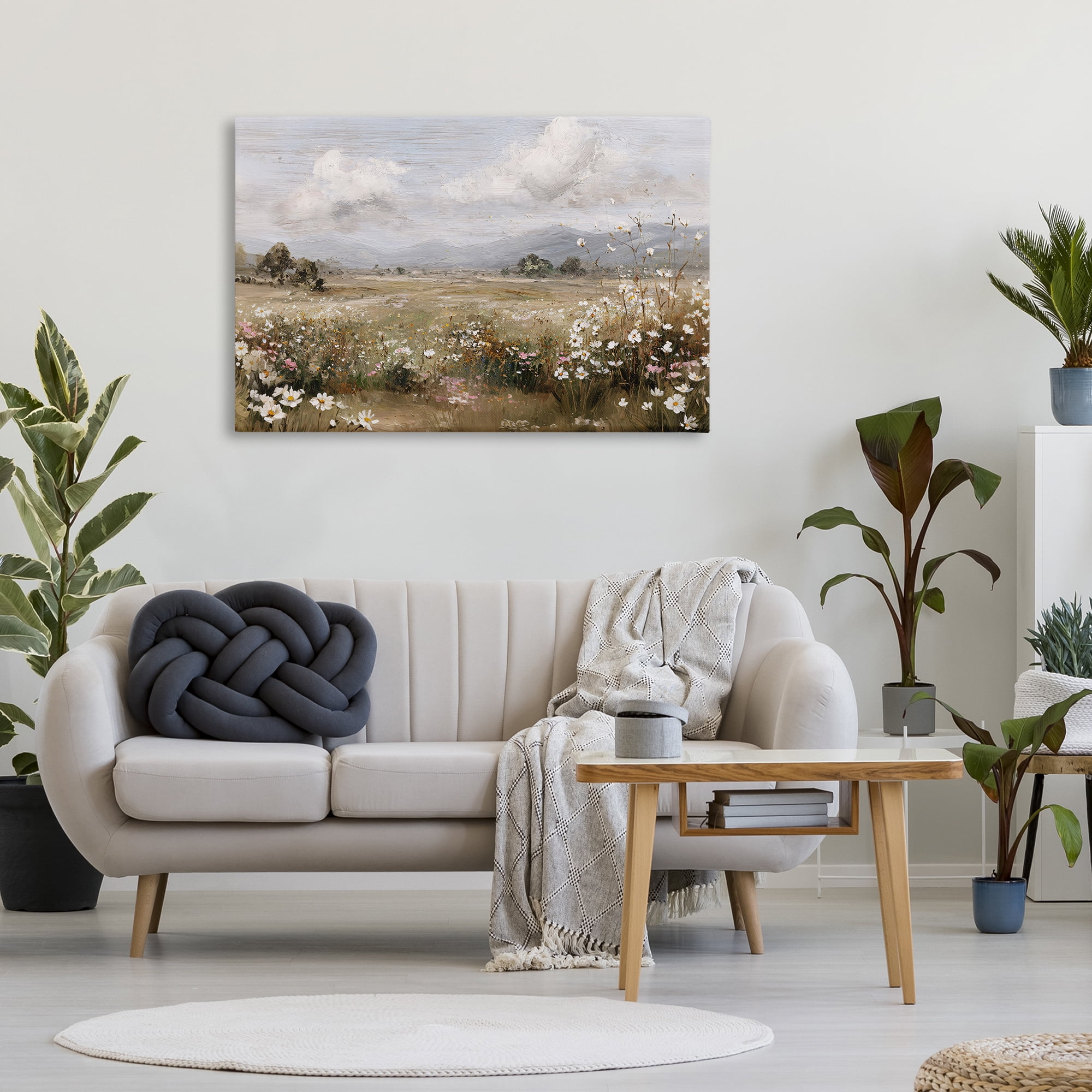 Stupell Industries Daisy Clusters in Field Canvas Wall Art, design by Jacky Ngan