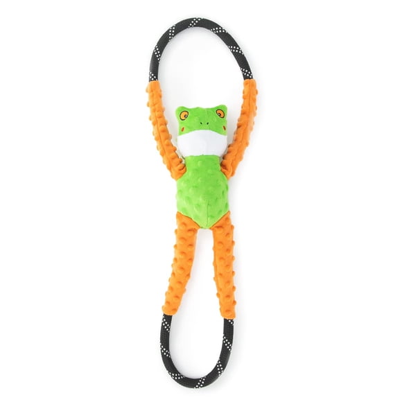 Juguete de Cuerda para Perros ZippyPaws RopeTugz Rana Duradera con Sonido Chirriante