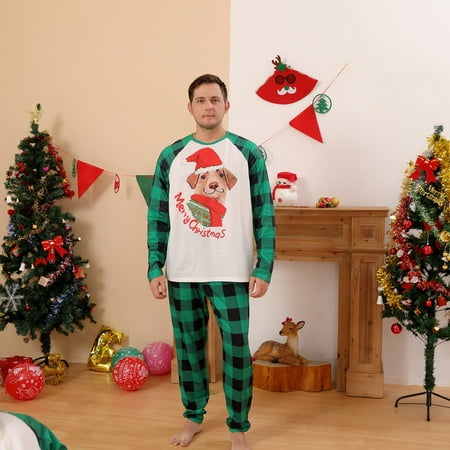 

Men s Dad Christmas Prints Family Matching Long Sleeve Tops+Pants Set
