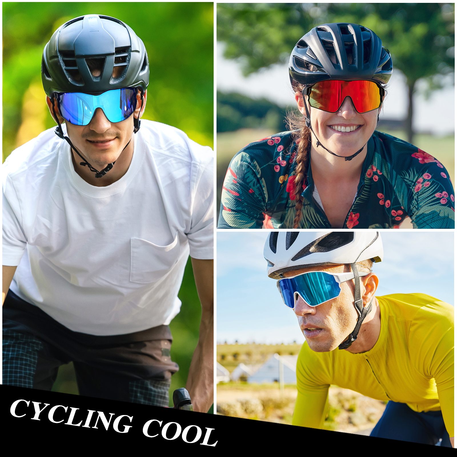 LINVO Polarized Sport Shield Wraparound Sunglasses photo 2