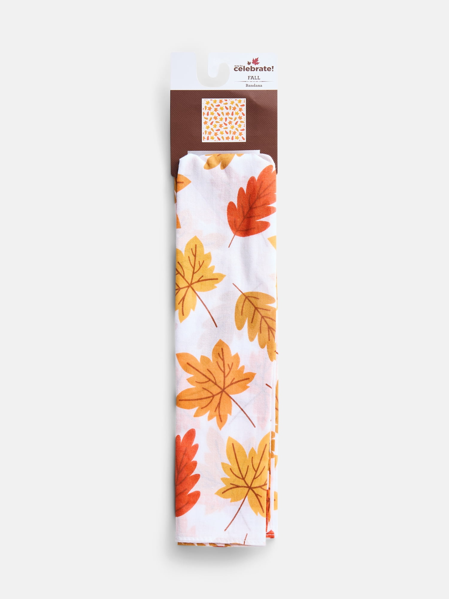 Way To Celebrate Halloween Women's Autumn Leaves Bandana, One Size, Ivory/Multi