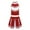Wine Red, variant on YONGHS Kids Girls Cheerleading Outfit Sleeveless Tops Pleated Skirt Set 6-16 Blue&White 6
