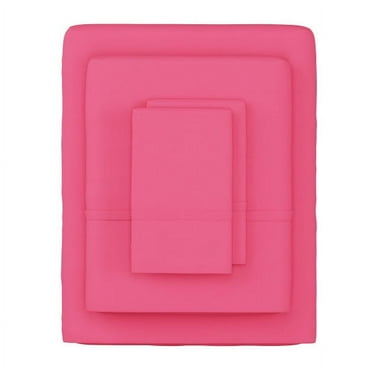 3-Piece Brushed Microfiber Twin Sheet Set - Bedding with Wrinkle and Stain-Resistant Fitted and Flat Sheets Plus Pillowcase by Lavish Home (Pink)