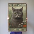 thumbnail image 3 of Placa Metal Vintage Pintura Hierro Rectangular Gato Arte Pared Bar para El 30x40cm, 3 of 9