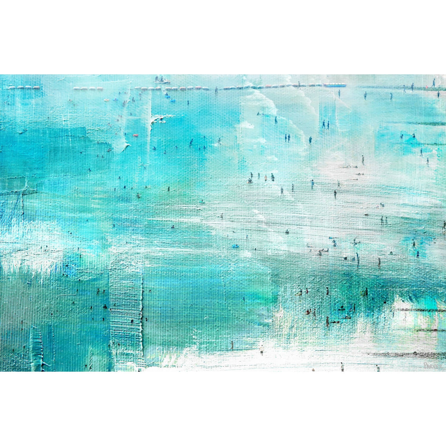"Aqua Surf" Painting Print on Wrapped Canvas