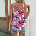 thumbnail image 5 of Sleeveless Cami Tops For Womens Spaghetti Straps Sexy Pleated Tank Tops Women Petal Print T-Shirt Casual Comfy T-ShirtsWomens Crew Neck Top, 5 of 5