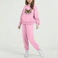 thumbnail image 2 of Eltusu Girls Outfit Sets, Long Sleeve Relaxed Fit 2 Pieces Printed Hoodies and Sweatpants Sets Pink Size 2-14 T, 2 of 5