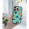 thumbnail image 5 of WIRESTER Shockproof Soft Rubber Cover Case for Apple iPhone 16 Pro Max 6.9" 2024, Barnyard Chicken Roosters Teal Background, 5 of 5