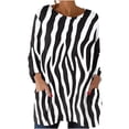 thumbnail image 5 of Gamivast Zebra Print Tunic Tops for Women Loose Crew Neck Long Sleeve Sweatshirts Casual Pullover Tees Side Pockets Fall Daily Outfits, 5 of 8