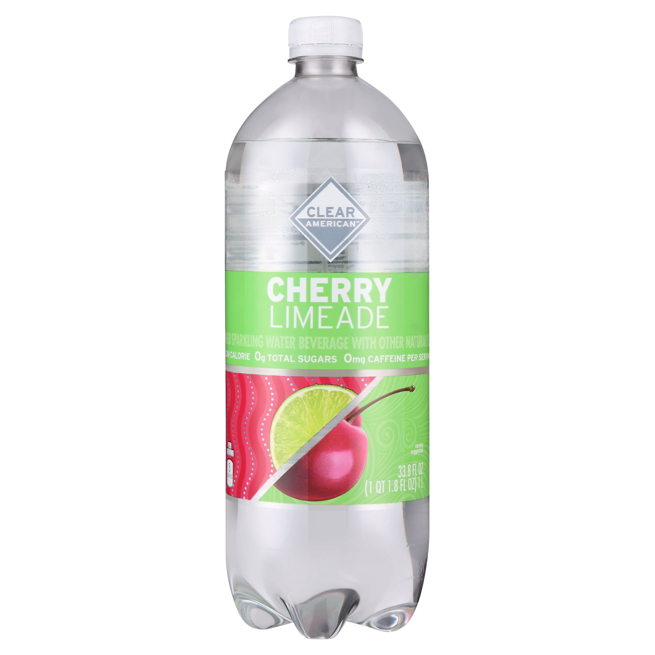 (12 pack) Clear American Cherry Limeade Flavored Sparkling Water, 33.8 fl oz Bottle