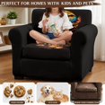 thumbnail image 5 of Chririnla Halloween Owl Pumpkin Armchair Chair Covers, 2-Piece Anti Dust Spandex Sofa Couch Slipcover, Washable Stretch for Pet and Kid for Living Room, 5 of 8