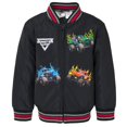thumbnail image 1 of Chaqueta bomber Monster Jam Grave Digger El Toro Loco Megalodon para niños pequeños con cremallera, negra, 3T, 1 of 1