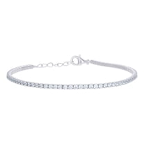 925 Sterling Silver Womens Cubic Zirconia Fancy Tennis Bracelet