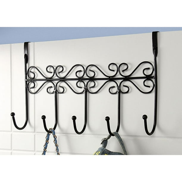 Five Hooks Towel Clothes Hat Bag Over Door Bathroom Hanger Hanging Coat