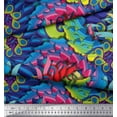 thumbnail image 2 of Soimoi Poly Georgette Fabric Leaves Artistic Printed Fabric 1 Yard 52 Inch Wide, 2 of 3