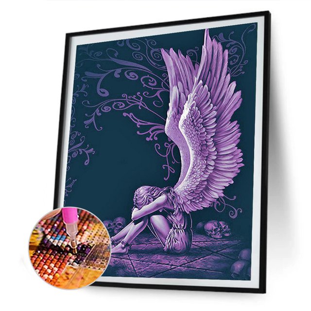 Cuadros Decorativos 5D DIY diamante pintura Ángel ala taladro completo Rhinestone mosaico arte imagen Tmvgtek embutido en tela