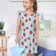 thumbnail image 4 of Fotbe Strawberry Vestido de Dormir para Niñas de 3 a 10 Años, Mangas Cortas, Estilo Princesa, Pijama Camisón con Mangas Voladas-Small, 4 of 6