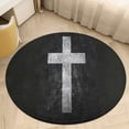 thumbnail image 6 of Cross Round Carpet Circle Rug Outdoor Patio Area Rug Washable Large Area Rugs Hallway Room Decor Fitness Mats, 6 of 8