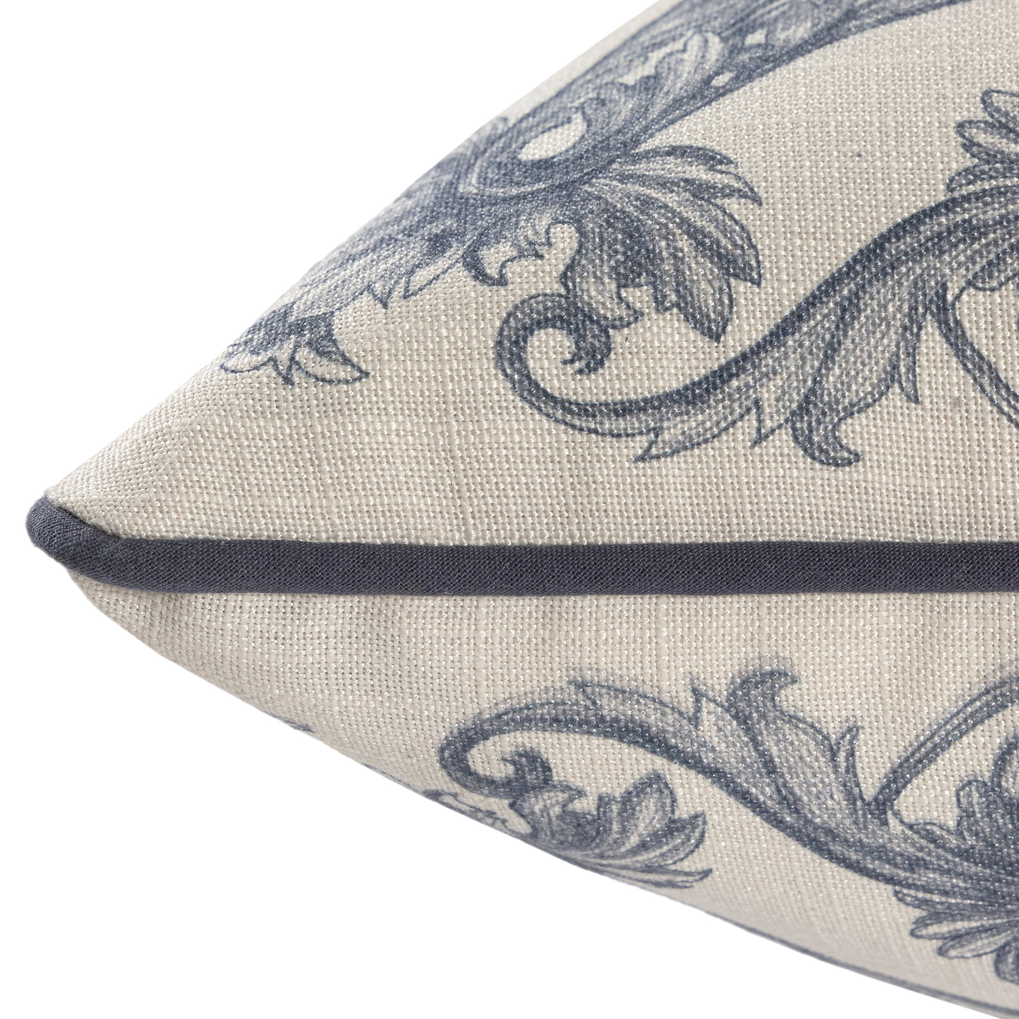 Harlow Hill Alton Blue/Ivory Floral 20" x 20" Recycled P.E.T. Adult Decorative Feather Filled Pillow