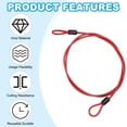 thumbnail image 4 of Uxcell Vinyl Coated Stainless Steel Cable with Loops, Flexible Wire Rope Security Chain Lanyard Lock for Outdoor Lighting Red 5/32"x4 ft, 4 of 7