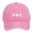 thumbnail image 1 of HNMKIU Moon Embroidery Distressed Washed Baseball Cap Classic Unstructured Low Profile Dad Hat for Daily Use Baseball Hats 03_Pink,One Size, 1 of 3