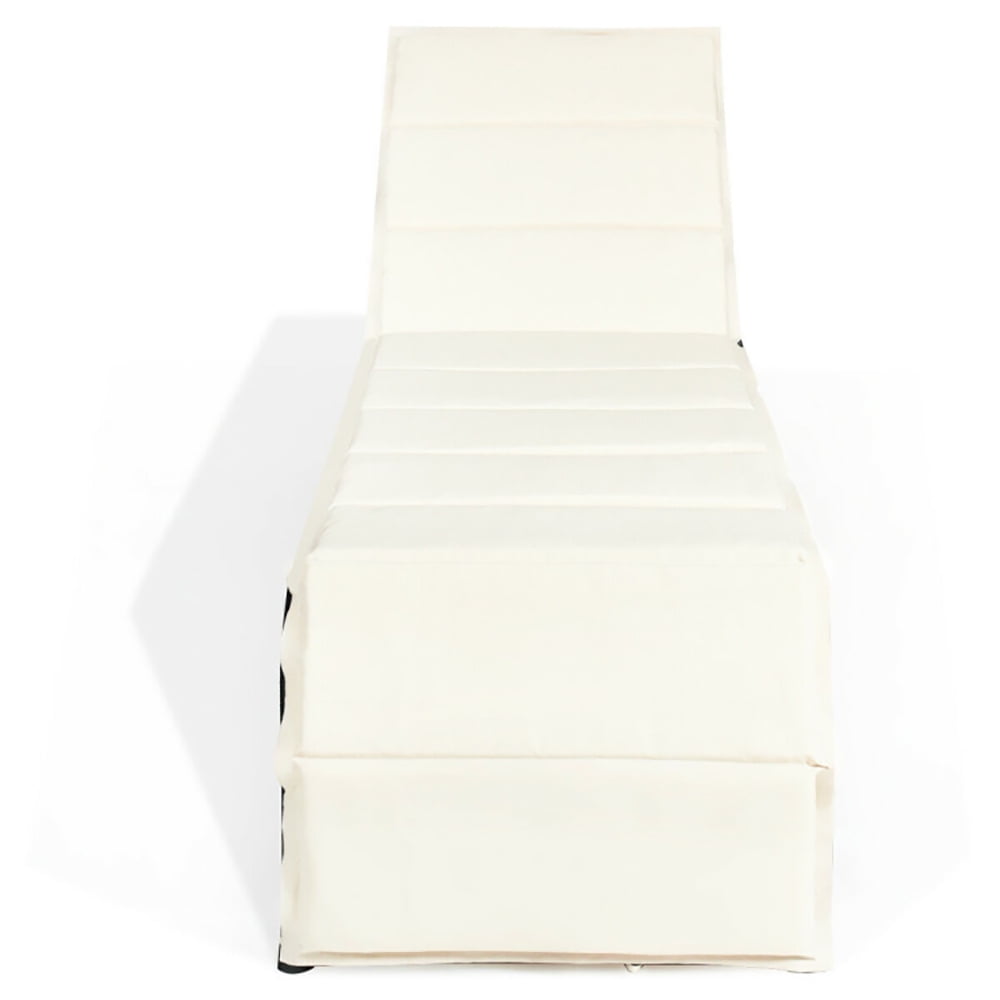 Aimee Lii Patio Rattan Lounge Chair Back Adjustable Chaise Recliner with Cushioned, Patio Loungers, White Aimee Lii Patio Rattan Lounge Chair Back Adjustable Chaise Recliner with Cushioned, Patio Loungers, White