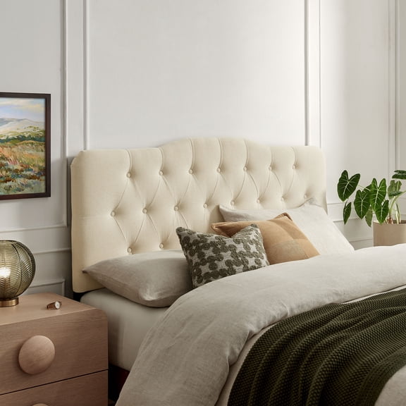 Annabel Premium Linen Blend Queen Headboard in Linen
