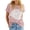 Pink, variant on Langwyqu Summer Rose Printed Women Short Sleeve Crewneck Graphic T-Shirt
