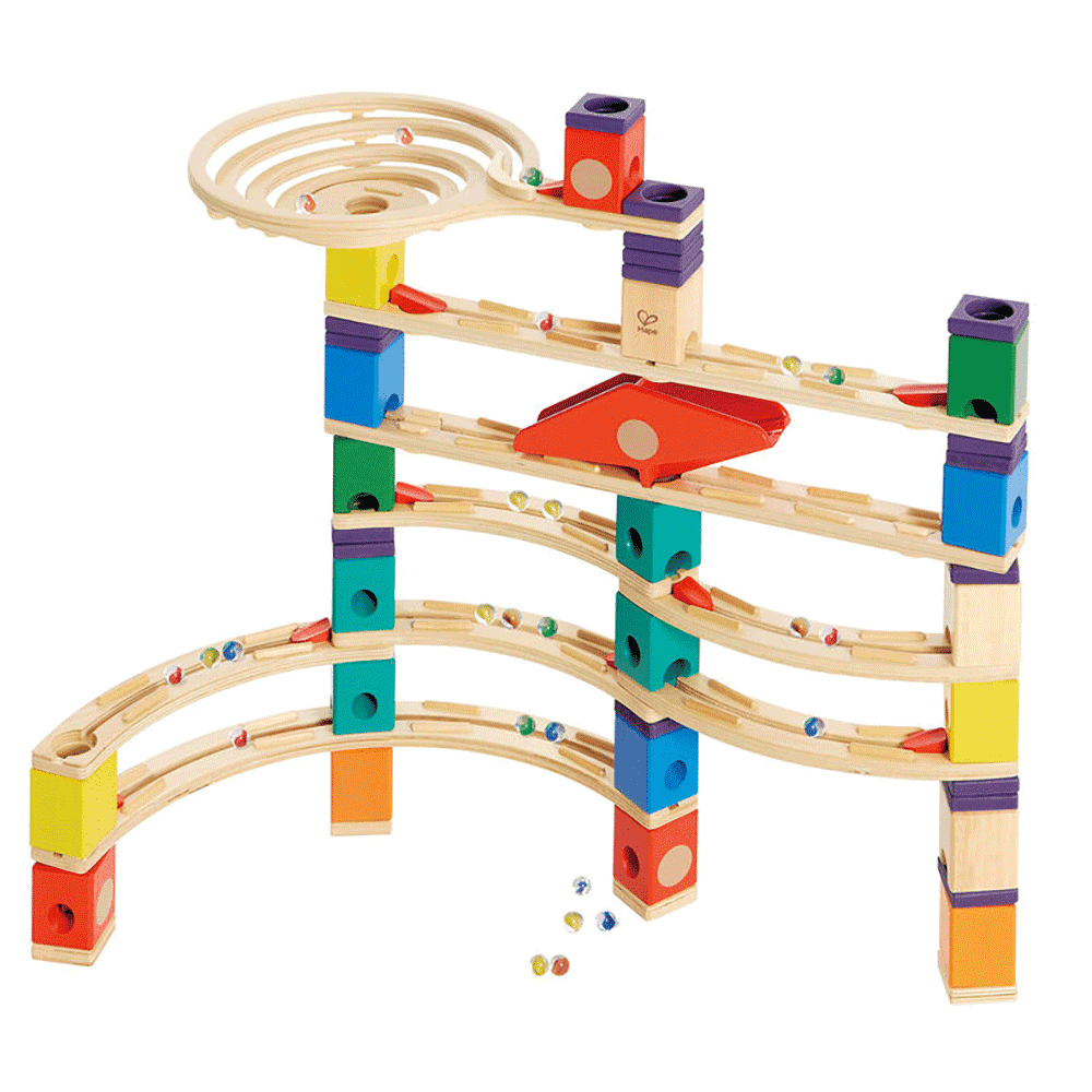 Hape Quadrilla Xcellerator Marble Run Race Maze Toy Construction Building Set for sale online 