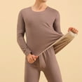 thumbnail image 4 of Thermal Underwear Men Base Layer Set Mens Velvet Thermal Underwear Set Base Layer Men Brown XXXL, 4 of 5