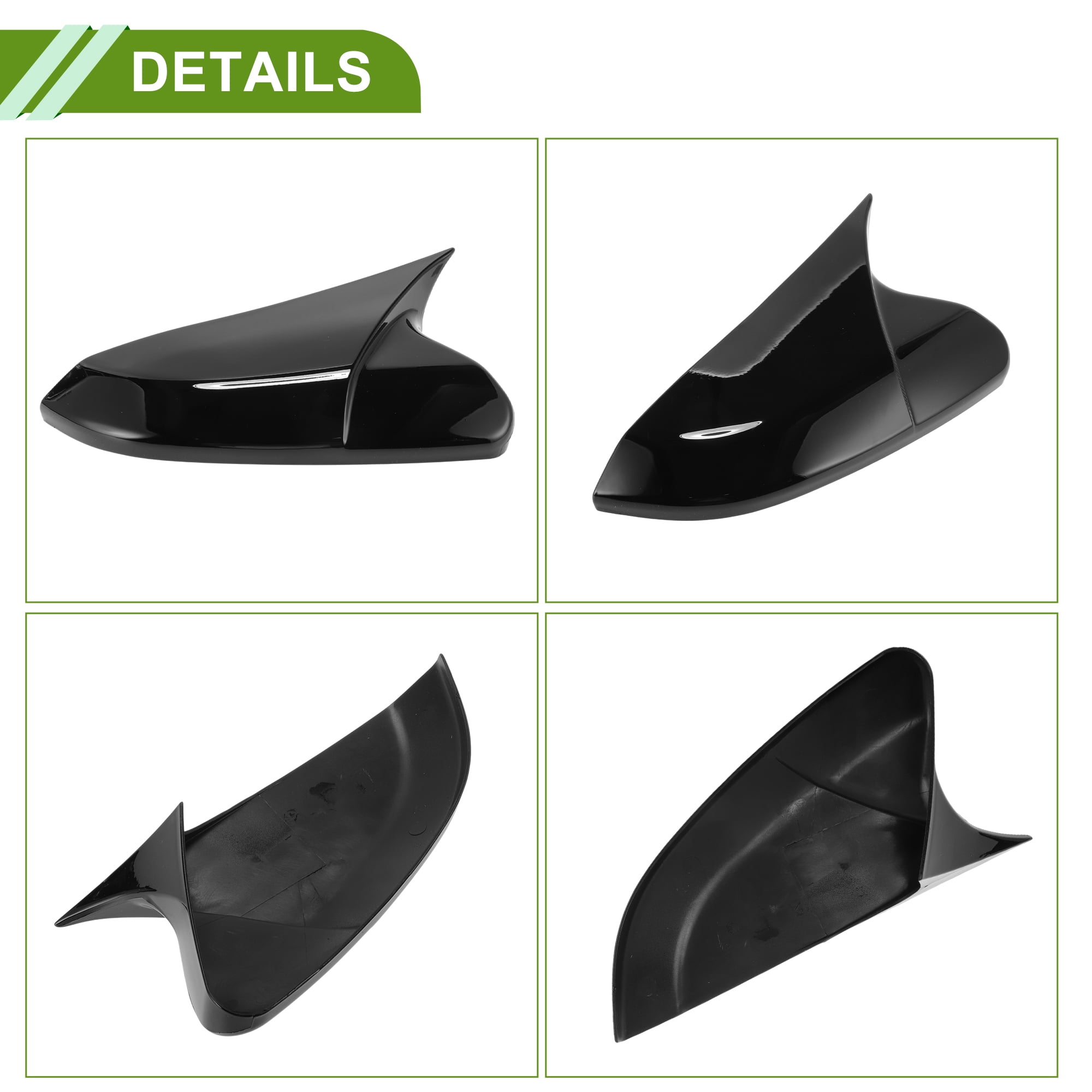 Unique Bargains ABS Side Mirror Cover Cap Replacement for Honda Civic 2016-2021 Black