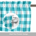 thumbnail image 6 of Turquoise Checkered Kitchen Curtain Valances for Windows Farmhouse Short Curtains, Farmhouse Buffalo Plaid Rod Pocket Valance Curtain for Bedroom Cafe Living Room 42"x18", 6 of 8