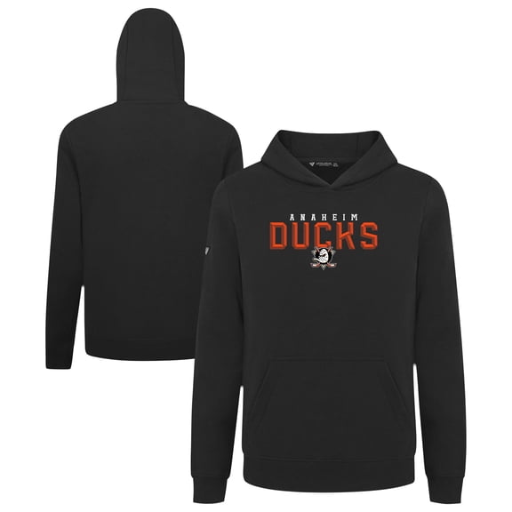 Youth Levelwear Black Anaheim Ducks Podium Carve Pullover Hoodie
