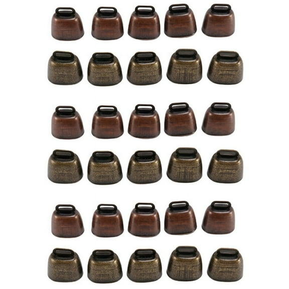 30PCS Cow Horse Sheep Grazing Small Brass Bells,Cowbell Retro Bell for Horse Sheep Grazing Copper,Cow Bells Noise Maker,30 * Cow Bell,as shown