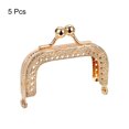 thumbnail image 3 of Unique Bargains Metal Purse Frames, 2.6' 5Pcs Kiss Lock Clasp Frame for Coin Bags DIY, Light Gold, 3 of 6