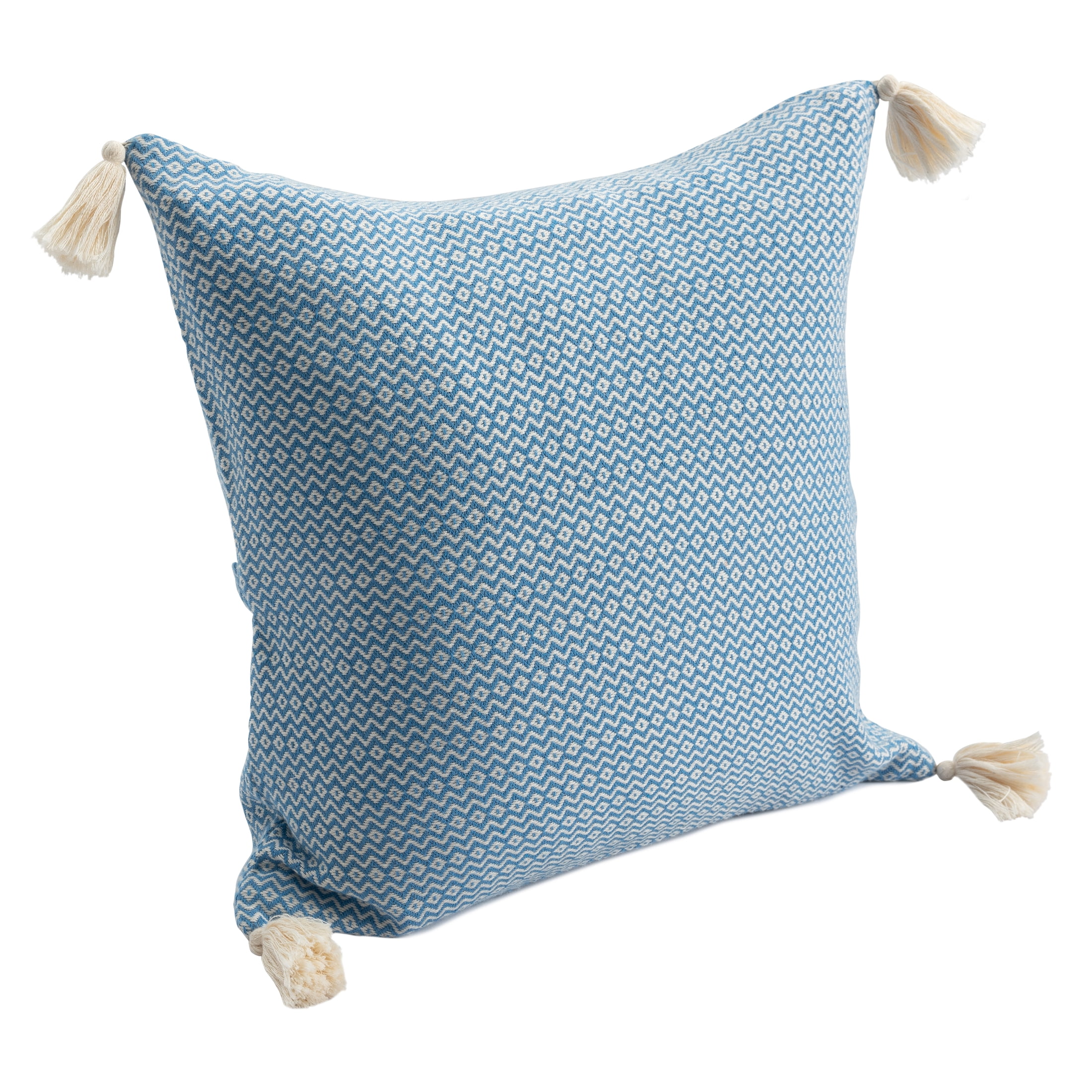 Ox Bay Sasha 18" x 18" Blue Chevron Stripe Turkish Cotton Adult Decorative Throw Pillow