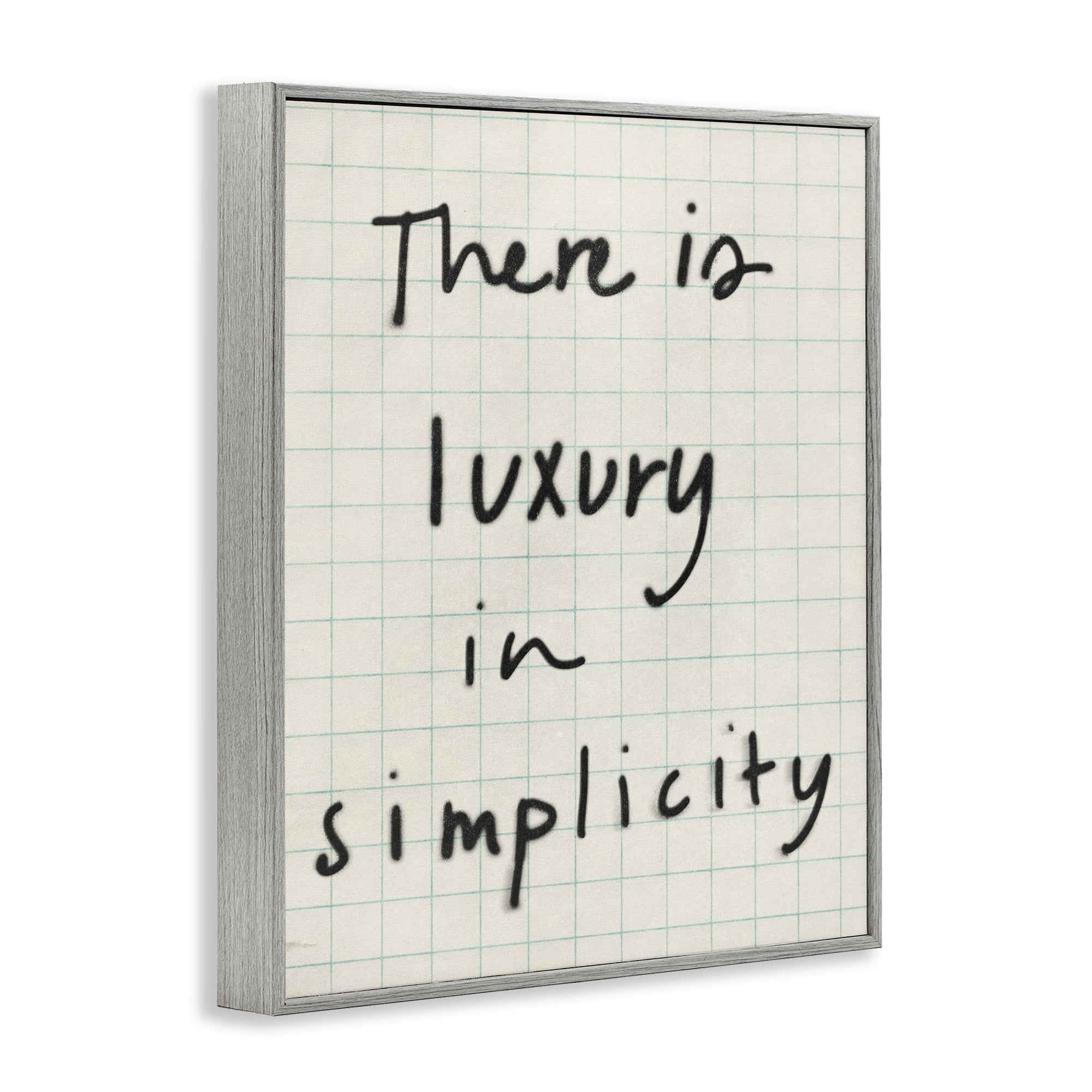 Stupell Industries Luxury In Simplicity Scrawl Gray Framed Giclee Art, design by Victoria Barnes