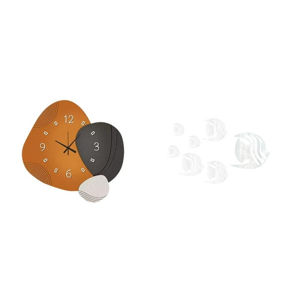 Reloj de pared,Reloj de pared moderno,reloj decorativo de pared,Adhesivo de pared,Vinilos decorativos de peces para pared,dormitorio,sala de estar u oficina,Adhesivos de pared de espejo