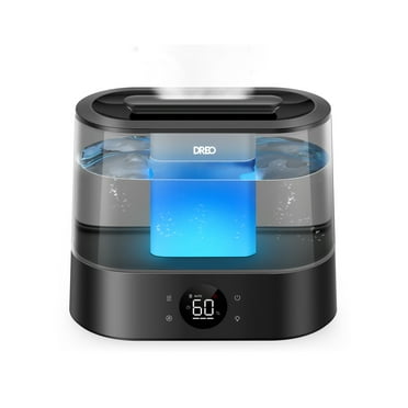 DREO 1.06 Gal Cool Mist Humidifier with Digital Display, Black,with Diffuser and Nightlight, 32 Hour Long Runtime for Home