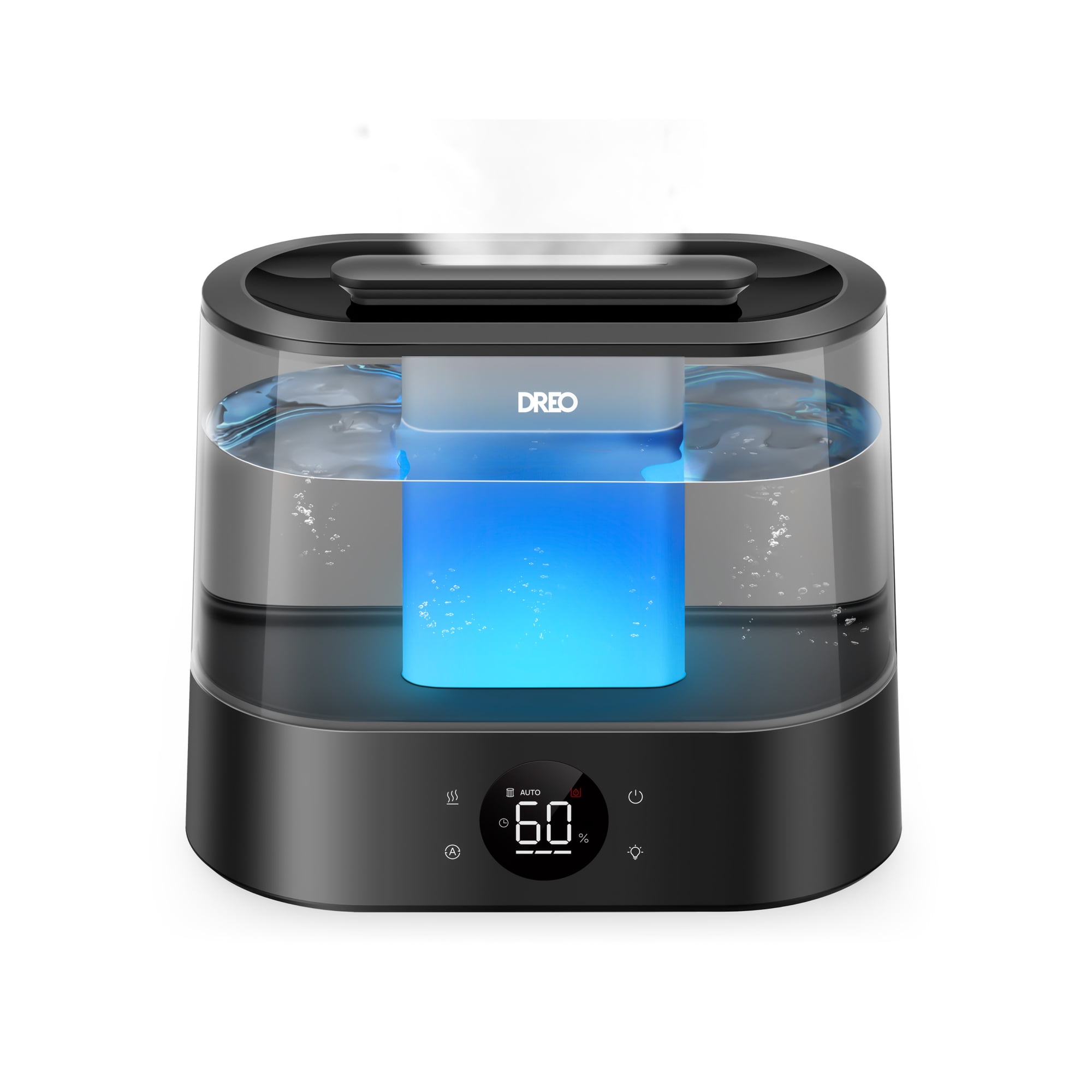 DREO 1.06 gal Cool Mist Humidifier with Night Light for Large Roorm 36H Runtime Top-Fill 28dB Quiet for Bedroom, Black