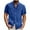 Blue, variant on Kovlvoll Mens Short Sleeve Button down Shirts Cotton Linen Casual Plus Size Solid Color Casual Summer T-Shirt