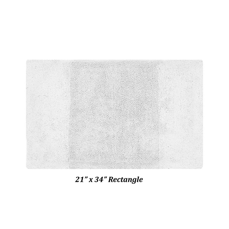 Better Trends Granada 21 in. x 34 in. White 100% Cotton Rectangle Bath Rug