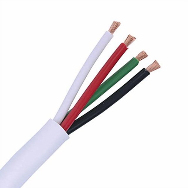 500' Ft 16 AWG Ga 4-Conductor in Wall Speaker Cable White Pro Grade Audio Digital Speaker Stranded Copper High Strand Count PVC Jacket UL Listed Pull Box in-Wall Flexible Signal Transfer