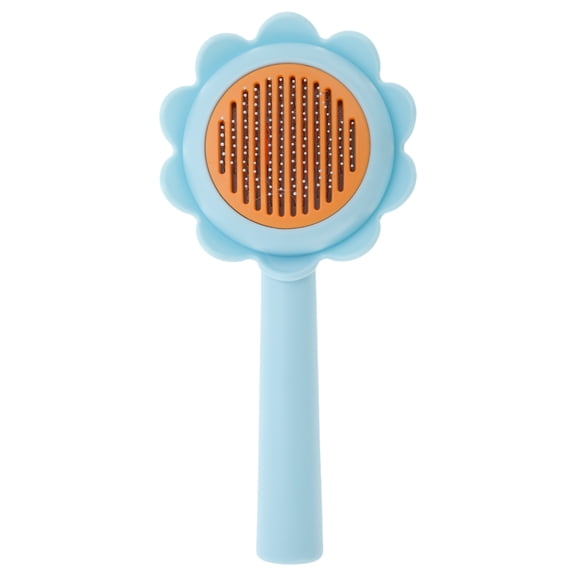 Unique Bargains Flower Shape Pet Brush Cleaning Brush Yellow Blue 7.09 in