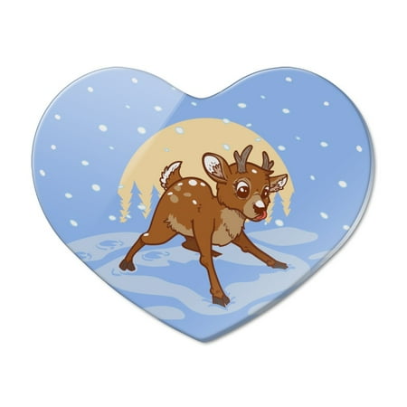 

Baby Reindeer Christmas Holiday Heart Acrylic Fridge Refrigerator Magnet