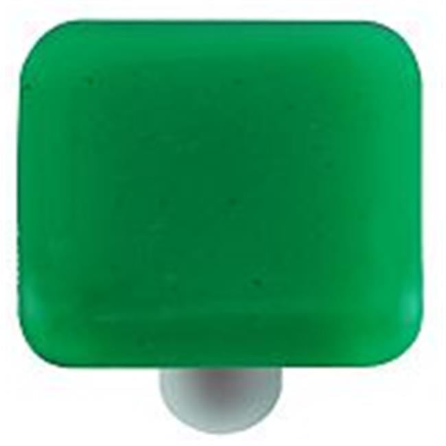 Hot Knobs HK1021KA Emerald Green Square Glass Knob Aluminum