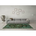 thumbnail image 3 of Ahgly Company Indoor Rectangle Persian Turquoise Blue Traditional Area Rugs, 2' x 4', 3 of 4