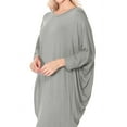 thumbnail image 3 of Women's Elegant Plus Size Loose Fit Dress Side Draped Dolman Sleeve Midi, 3 of 4